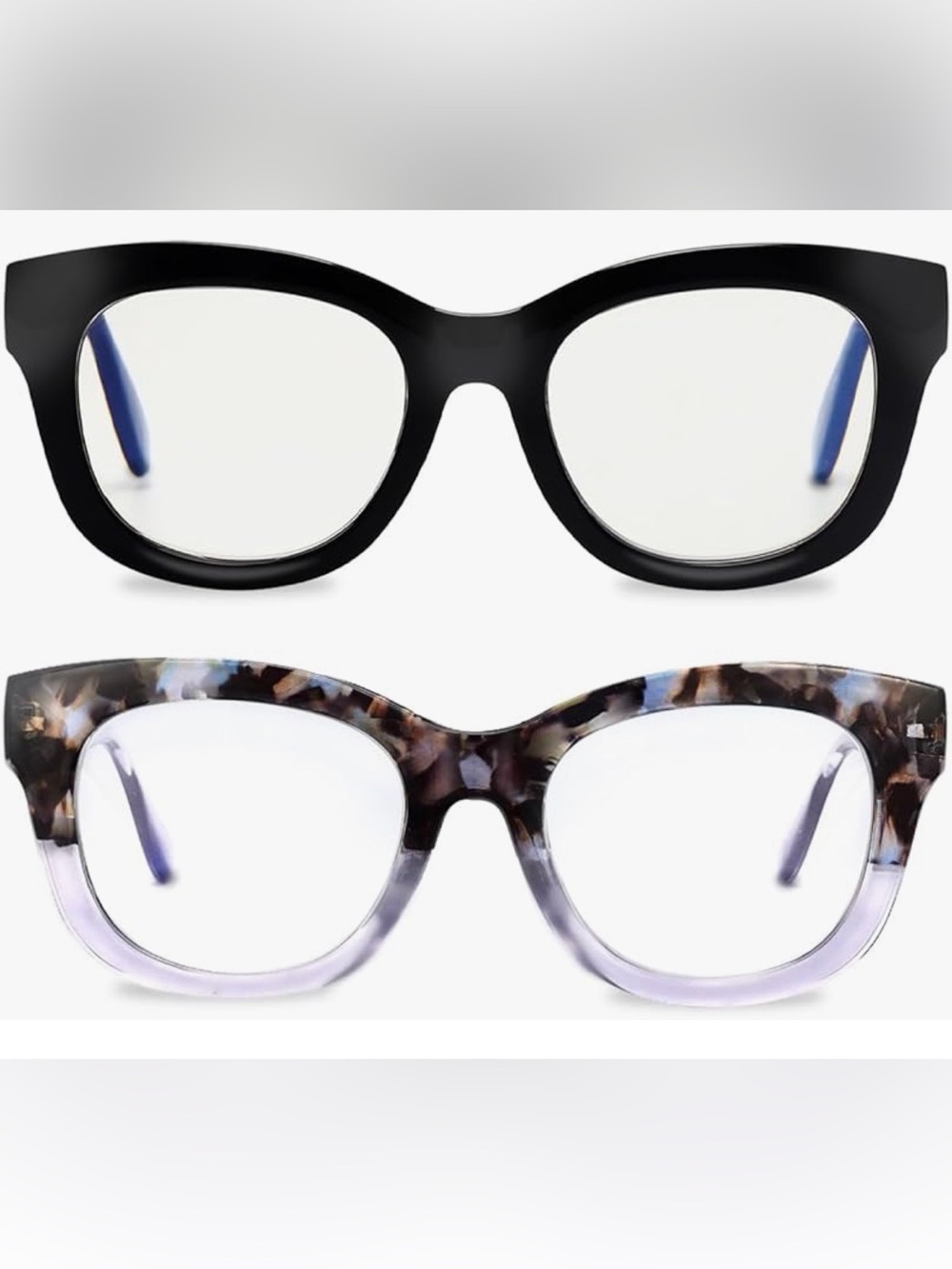 Women's Fashion Readers w/Blue Light Glasses - Black and Tortoiseshell Frames